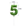 Green Happy Birthday Cake Candles,Wedding Cake Number Candles,3D Design Cake Topper Decoration for Party Kids Adults (Green Number 5)