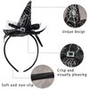 WRBAJIS Halloween Witch Hat Headband Spider Web Hair Bands Cute Hair Accessories for Women Halloween Party Supplies Silver