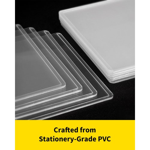 HYARUAT 3x4 White Clear Toploaders - 35pt Hard Plastic Card Sleeves with Protective Film, Trading & Kpop Card Top Loaders, 50 Pack