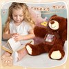 Libima 14 Inch Remembrance Bear Plush Stuffed Animal with Recorder Soft Doll Fabric Animal Toy with a Picture Frame for Baby Shower Wedding Birthday Gift (Dark Brown, 14 Inch)