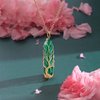VIBILIA Healing Crystal Necklace Tree of Life Wire Wrapped Malachite Stone Point Pendant Necklace Hexagonal Reiki Spiritual Quartz Gemstone Jewelry for Women Men