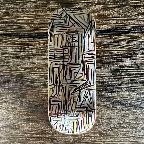 NOAHWOOD Handmade Fingerboard Deck 97.5x35mm 5-Layer Color maple Pro concave Creative Design Mini Skateboard (Line)
