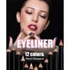 DC-BEAUTIFUL 12Pcs Lot Set 12 Colors Eyeliner Pencil Waterproof Eyebrow Pencil Cosmetics with a Pencil Sharpener