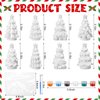 VercanMonth 8 Pcs Christmas Tree DIY Painting Kit Ceramic Ready to Paint Xmas Tree Statues Paint Your Own Christmas Tree Figurines Unpainted Plaster Craft with Brush Palette Paint for Boys Adult Girls