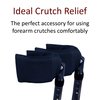 Crutcheze Forearm Crutch Cuff Pads Padding for Forearm Walking Crutches - Forearm Crutches Accessories for Adults - USA Made Mobility Accessory (Black)