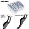 48 Pieces False Eyelash Applicator Tool Plastic Eyelashes Extension Tweezers Fish Tail Clip Tweezers Eyelashes Clip for Lashes Application and Removal (Black)
