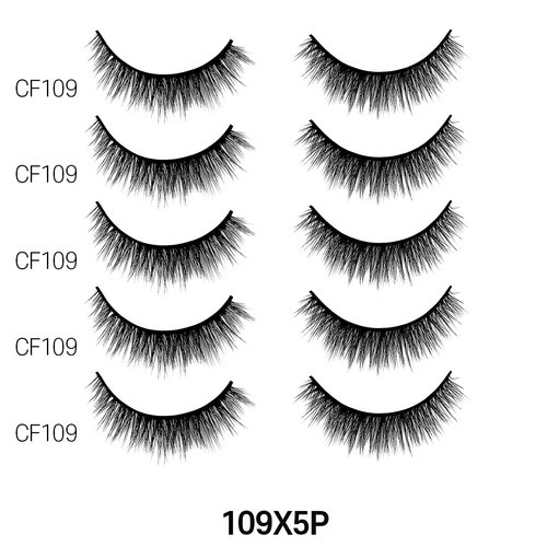 Laflare 3D Cashmere False Eyelashes Multipack, Ultra Soft, Glam, Luxurious, Cruelty-Free, Reusable, Fake Eyelashes 5 Pairs Value Pack (109X5P)