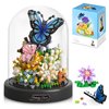 HIGH GODO Flower Bouquet Butterfly Building Set, Bonsai Tree Flowers Building Blocks with Dust Cover, 530 PCS Micro Bricks Botanical Collection Kit, Birthday Gift for Women Girlfriend Adults 12+