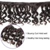 Molefi Brazilian Funmi Hair Bundles with 4x2 T Lace Closure Curly Weave 2 Bundles with closure Spiral Curl Hair 100% Human Hair Extensions 100g/pc Natural Black (10 10+10)