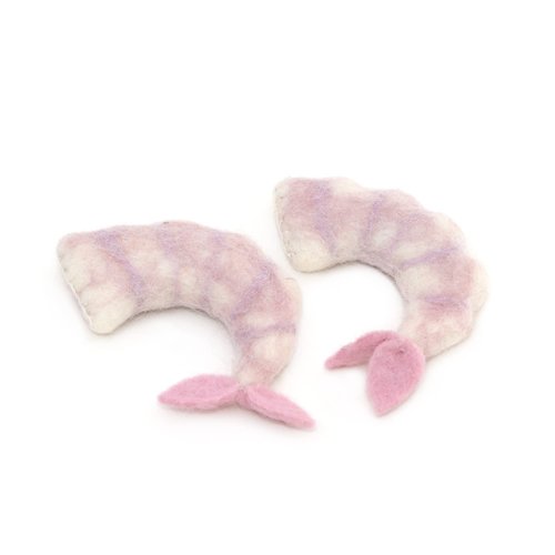 Glaciart One Wool Shrimp Cat Toys with Catnip | Cute Cat Toy for Interaction & Boredom Relief, Encourages Cats to Exercise, Explore & Play | Filled w/Organic Catnip to Help Sooth or Reduce Anxiety