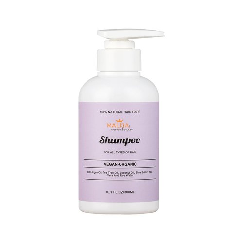 Malkia Essentials- Organic Shampoo For All Hair Types, Safe and Gentle Care, Hydrating and Moisturizing Dry, Damaged and Frizzy Hair, Healthy Growth, No Sulfates, Safe For Dreadlocks, Cruelty Free