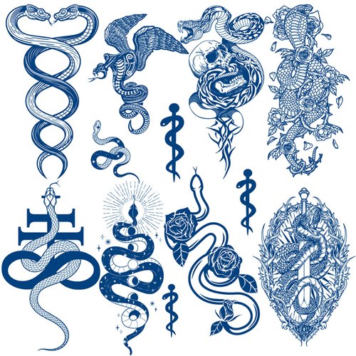 Aresvns Semi Permanent Tattoo for Men and Women,Waterproof and Long-Lasting 2 Weeks Tattoos, Realistic Fake Tattoos Stickers Christmas Gift Blue
