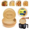 Air Fryer Paper Liners Disposable: 100pcs Oil Proof Parchment Sheets Round, Airfryer Paper Basket Bowl Liner for Baking Cooking Food