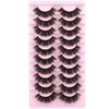 wiwoseo Eyelashes Natural Volumn Faux Mink Lashes Natural Wispy Fluffy Curly Lashes 17MM 3D Effect Fake Eyelashes Little Dramatic 10 Pairs Pack