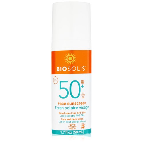 Biosolis Face Sunscreen and Neck Lotion SPF 50 - Dry Non-Sticky, Mineral Formula - Enriched with Aloe Vera - Perfume-Free and Vegan - 1.7 oz
