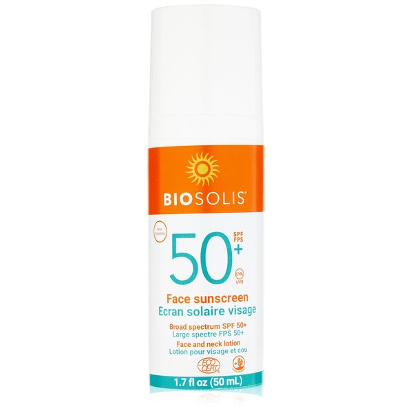 Biosolis Face Sunscreen and Neck Lotion SPF 50 - Dry Non-Sticky, Mineral Formula - Enriched with Aloe Vera - Perfume-Free and Vegan - 1.7 oz