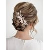 SWEETV Wedding Hair Comb Clip Bridal Crystal Wedding Hair Accessories for Brides and Bridesmaid, Gold