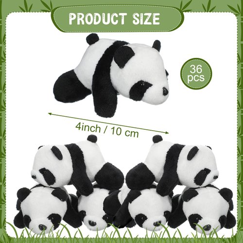 Sotiff 36 Pcs Panda Stuffed Animal Panda Plush Animal Toy 4 Inch Mini Stuffed Animals Small Soft Stuffed Panda Gifts, Jungle Safari Party Favors, Classroom Prizes, Stocking Stuffers for Boys and