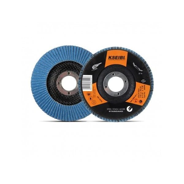 KSEIBI Zirconia Corundum 4 1/2 Inch Flap Disc Sanding Grinding Wheel (Grit #40, Blue)