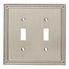 Franklin Brass Classic Beaded Wall Plate, Stain Nickel Double Decorator Outlet Cover, 1-Pack, W35061-SN-C