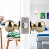 Ivoku Polished Brass Spherical Door Lock with Key, Adjustable Latch Length, Rustproof, Suitable for Doors 1.18" to 1.97" Thick, Fits Both Right and Left Handed Doors