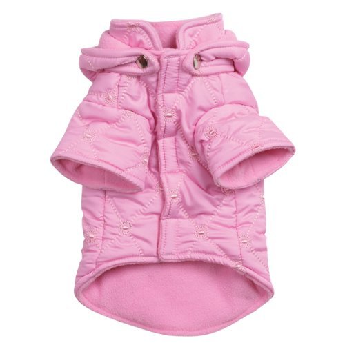East Side Collection Polyester Quilted Pastel Dog Jacket, X-Small, 10-Inch, Pink
