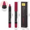 evpct 3Pcs Plum Purple Wine Red Matte Lip Sticks Crayon Lip Liner Lipstick Pencil Set for Women Long Lasting 24 Hour Waterproof Lip Liner and Lipstick Set labiales mate 24 horas originales 02&12&14