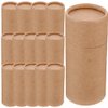 GLEAVI Empty Kraft Paper Jar Tube 15Pcs Round Paperboard 30ml Essential Oil Bottle Packaging Box Cardboard Deodorant Containers Brown Lipstick Boxes
