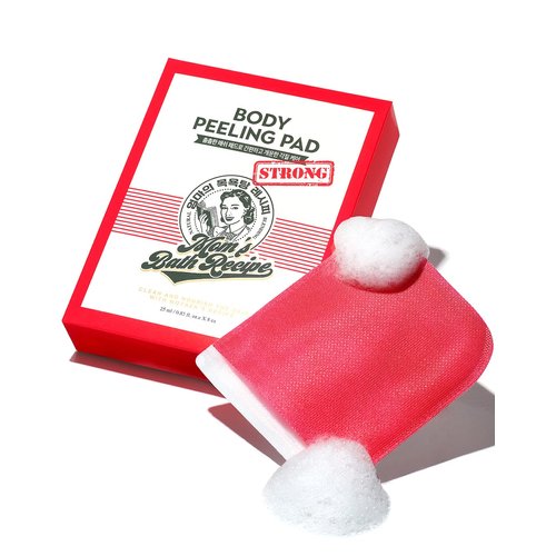 Mom’s Bath Recipe Body Peeling Pad Strong, All in One Bubble Body Wash & Scrub Gloves with Kelp & Biotics, Intense Exfoliating Mitts for Dead Skin Cells, Goosebumps and Scaly Skin, 8 Sheets