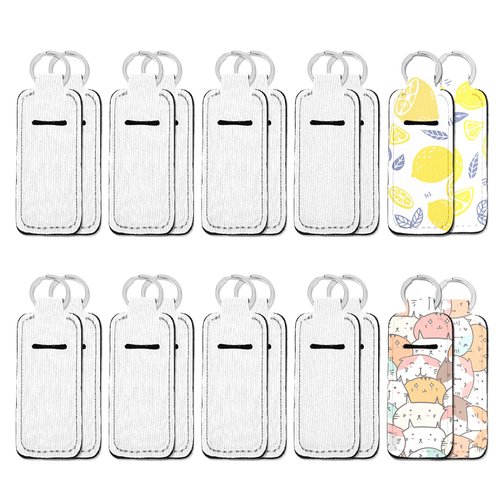 Aster 20 Pieces Sublimation Chapstick Holder, Blanks Keychain Chapstick Holder, Lip Balm Holder, Neoprene Lipstick Holder Keychain for Purse, Backpack