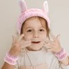 YISSION 6Pcs Face Wash Headbands and Wristbands Set Bunny Ears Headbands Spa Headband Makeup Headband Skincare Headbands with Wristbands for Women Girls Washing Face(Pink Purple)