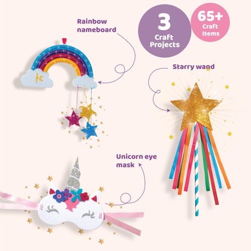 jackinthebox Unicorn Craft kit for 3 to 5 Year olds, 3 Craft Projects, Great Gift for Kids Ages 3 4 5 Years,Craft kit for Kids, No Mess Art for Kids, Craft Kits & Supplies, DIY Creative Activity