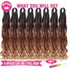 Unionbeauty 8 PCS French Curly Braiding Hair 22 Inch Pre Stretched Bouncy Braiding Hair French Curl Crochet Braids Hair Loose Wave Braiding Hair Synthetic Hair Extensions for Black Woman 1B/30/27#