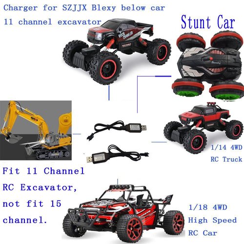 Blomiky 2 Pack 6.0V 250mA USB Charger Power Adapter Cable with SM 2P Connector Plug for 6V 700mAh Ni-cd Battery 4WD Old version Amphibious Stunt RC Cars Vehicle / SM-2P 6V USB 2