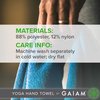 Gaiam Yoga Hand Towel, Granite Storm/Citron 30.00" x 20.00"