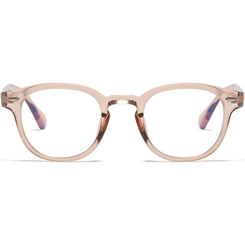 AIEYEZO Fashion Blue Light Glasses for Men Women Computer Blue Light Blocking Round Glasses (Clear Brown)