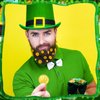 Hanaive 100 Pcs St. Patrick's Day Gold Coins Gold Green Lucky Coins Plastic Shamrock Leprechaun Coins for St. Patrick's Day Irish Themed Party Decoration Favors