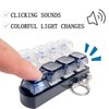 JOINCCI 2PCS Keyboard Fidget Toys for Adult,Keyboard Fidget Keychain,Fidget Clicker with LED Light,4 in 1 Mechanical Fidget Keyboard for Release Stress, Birthday Gifts,, Black & White