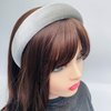 FunCosta velvet padded headband wide puffy headbands for women girls vintage sponge hair band trendy and cute hair accessories (Silver)