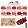 BAISEN DIARY 5 Pcs/set Silky Texture Chocolate Matte Lipsticks Set, Matte Finish, Non-stick, Waterproof Lip Gloss Chocolate Lip Glaze Set, Up to 12 Hours Lip Makeup (Set 02, 5PCS)
