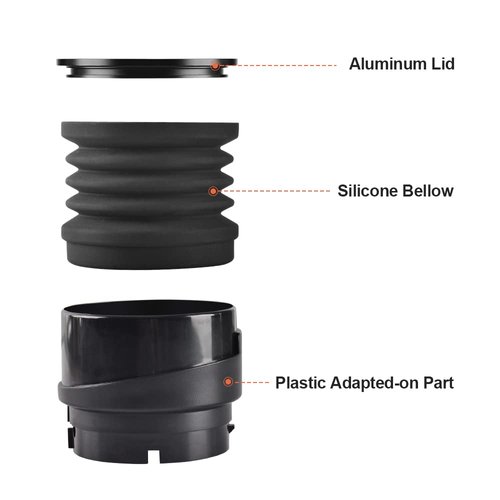 CAFEMASY Single Dose Hopper with Silicone Bellow and Aluminum Lid 2 in 1 Function Coffee Grinder Hopper Compatible with Encore Espresso Coffee Grinder