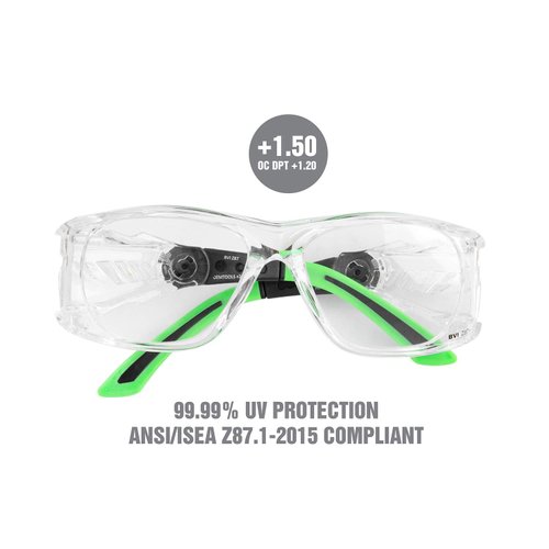 OEMTOOLS 26023 High Definition Multifocal Safety Reading Glasses +1.50