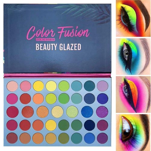 Beauty Searcher 39 Pop Colors Eyeshadow Palette Matte Shimmer Eyeshadow Pigmented Colorful Long Lasting Waterproof Makeup Palette Blending Metallic Natural Makeup Eyeshadow Cosmetics