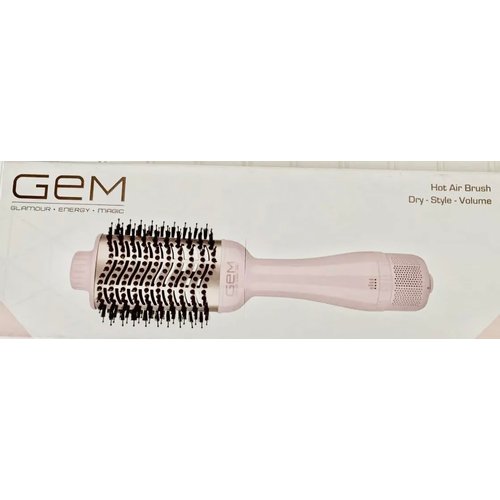 GEM Hot Air Styling Brush for Dry - Style - Volume for Dry Style Blow Dryer Brush, Baby Pink