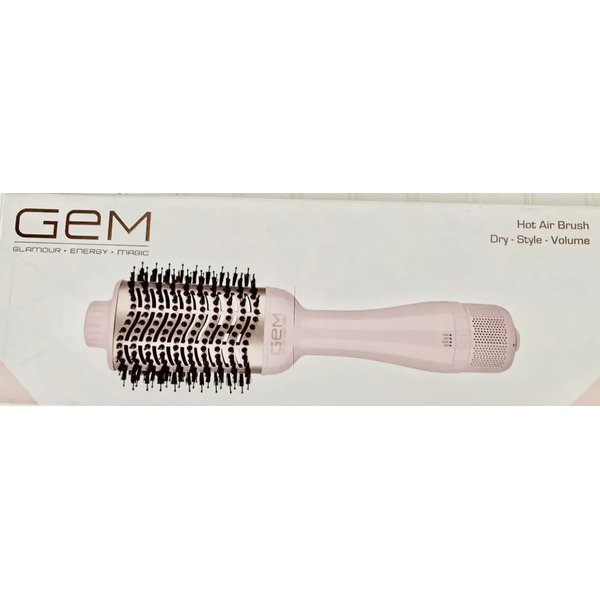 GEM Hot Air Styling Brush for Dry - Style - Volume for Dry Style Blow Dryer Brush, Baby Pink