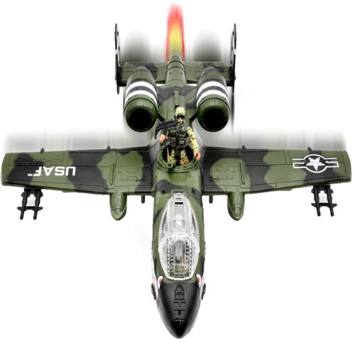 US Air Force Thunderbolt Airplane Toy with Light Sound Military Airforce Toys Fighter Jet with Army Action Figure and Top Secret Notebook for Kids