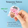 Big Dot of Happiness Custom Photo Last Rodeo - Pink Cowgirl Bachelorette Party Favors - Fun Face Temporary Tattoos - Set of 12