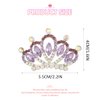 Yean Mini Princess Crown Comb Silver Crystal Tiara Hair Comb Rhinestone Hair Accessories Decorations for Women and Girls (Purple)