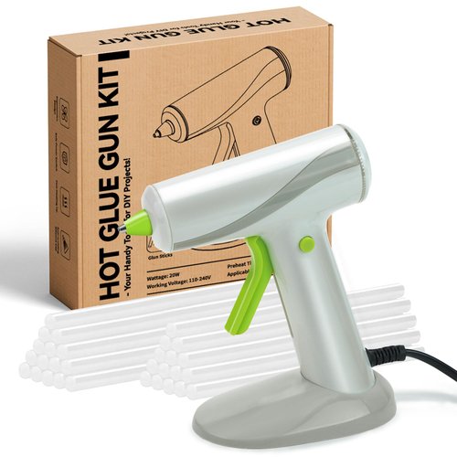 Hot Glue Gun with 30 Glue Sticks, Fast Preheating Glue gun and sticks set,Hot Melt Gun, Glue Gun Kit for Kids DIY School Craft Projects and Quick Home Repairs, Anti-drip Nozzle & Easy Squeeze Trigger