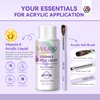 Saviland French Acrylic Nail Kit: Beginner Nail Kit Acrylic Set Easy to Use Acrylic Powder and Liquid Set with Half Cover Nail Tips Acrylic Nail Brushes Nail Tools for DIY French Manucure Kit
